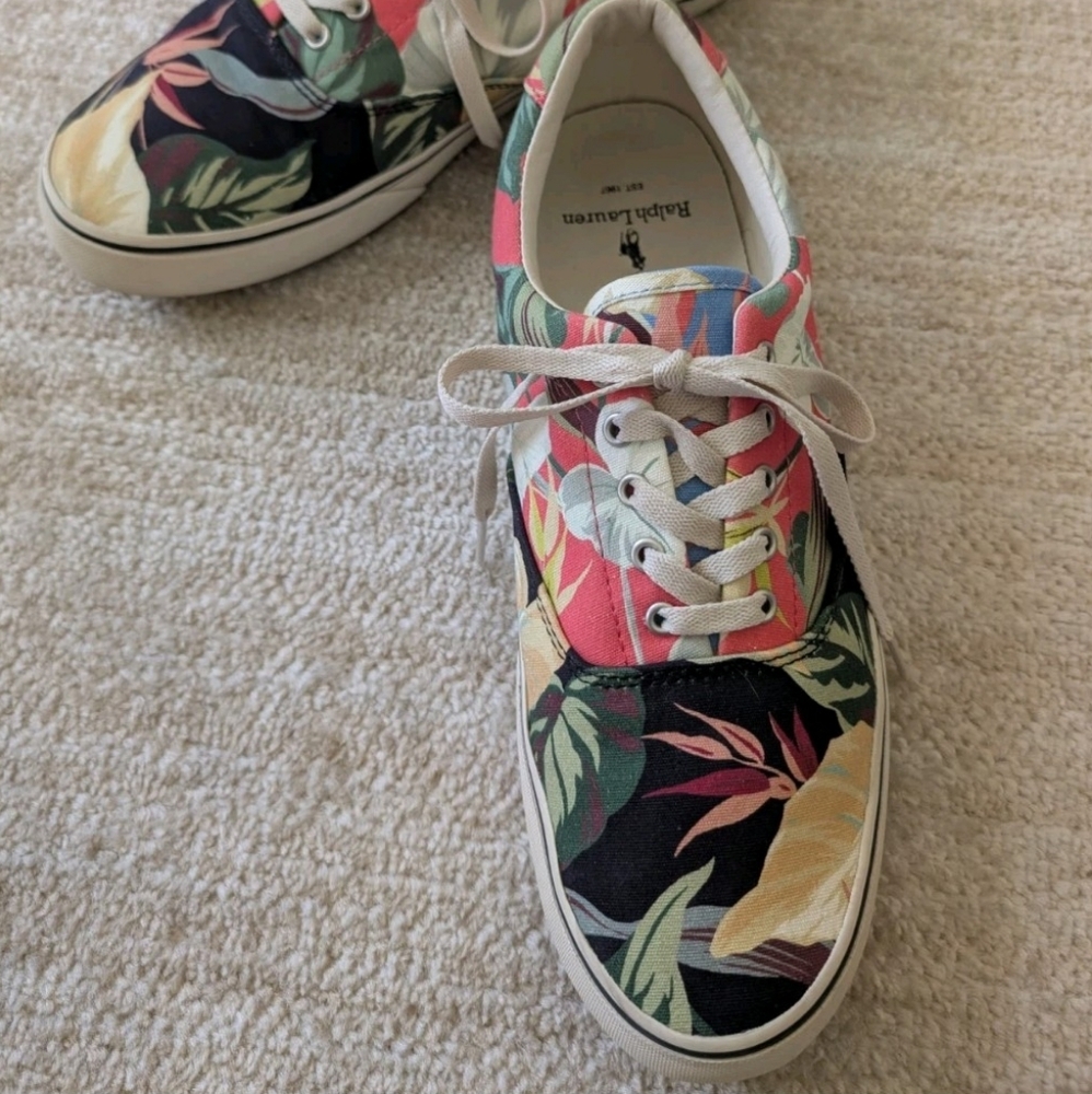 Polo by Ralph Lauren Men's Hawaiian Floral Sneakers - Multicolor Sz 10.5